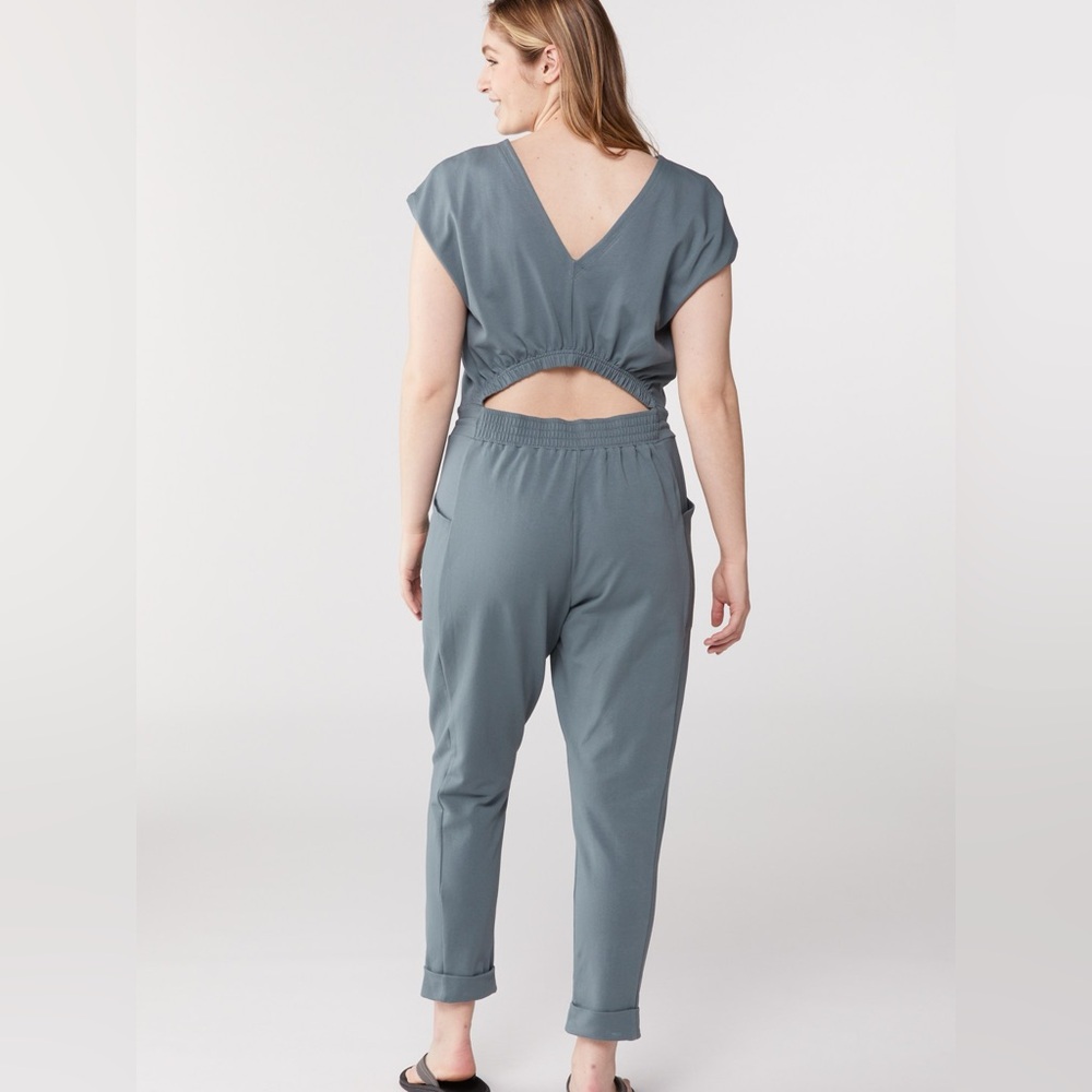Patagonia Slate Blue V-Neck Jumpsuit - Picture 2 of 11